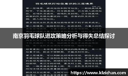南京羽毛球队进攻策略分析与得失总结探讨
